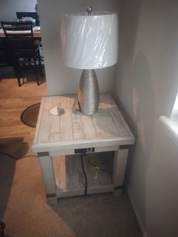 Modern 3-Piece Wood Table Set w/Charging Ports &Lift-Top Coffee Table