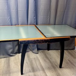 Calligaris Extendable Wood Dining Table with Tempered Glass Top + 3 Chairs – $325 OBO