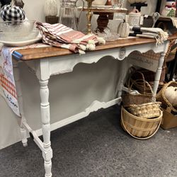 Newly Refinished White Sofa table  Or Console Table 