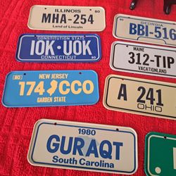 One Doz Vintage 1980 Cereal Premium Metal Bicycle License Plate East Coast US
