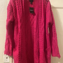 Hot Pink Cardigan F21 $10 Price Is Firm.  Low Ballers Will Be.  IGNORED 