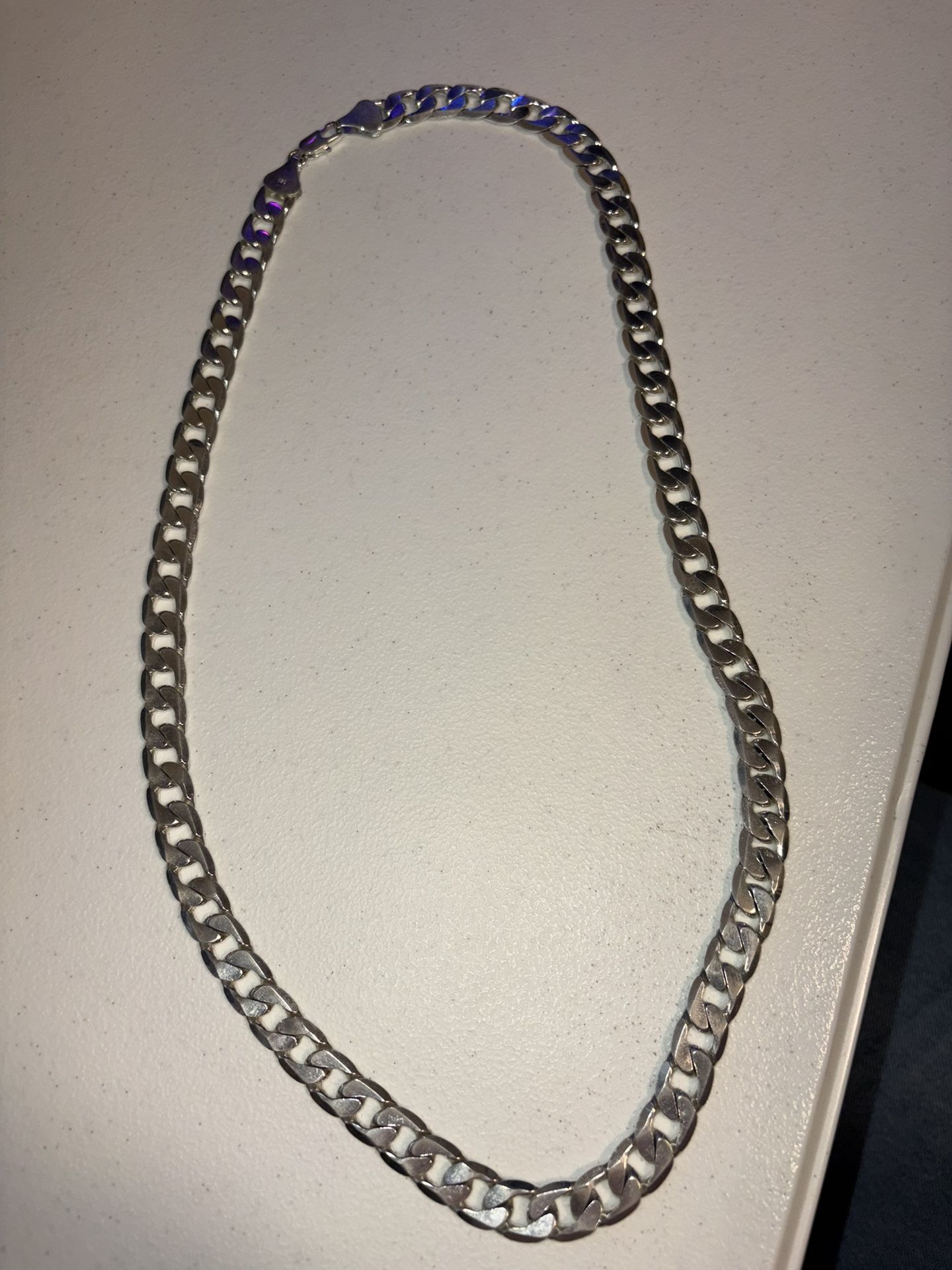 30 Inch 925 Silver Plated Cuban Link Chain