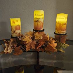 Autumn Fall Harvest Thanksgiving Candle Holder Centerpiece Home Decor