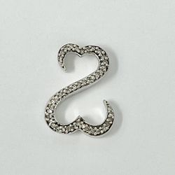 Kay Jewelers Jane Seymour 925 Sterling Silver Open Hearts Diamond Pendant Charm