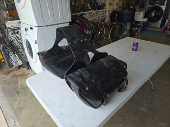 Black leather soft bags for Harley  or Cruzer
