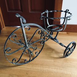 Tricycle Indoor Outdoor Flower Pot Plant Stand Bicycle Wheeled