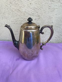 Vintage Silver-Plated Teapot with Attached Lid