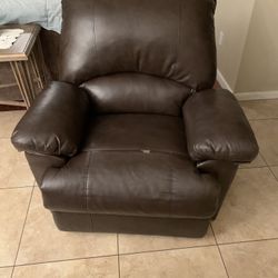 Nice Brown Leather Recliner Sofa Chair