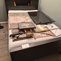 Vintage Handmade Wood Double Bed 