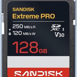 SANDISK 128GB Extreme PRO SD UHS-I Card - Up to 250MB/s Read Speed and 120MB/s Write Speed, 4K UHD, Full HD, U3, and V30 - SDSDXXJ-128G-GSCIN