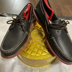 SPERRY  TOP SIDER  Authentic  Original 2-Eye Boat Shoes Black Leather Men’s Size 13M