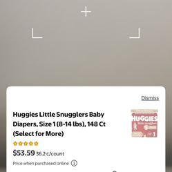 Diapers New Huggies Size 1