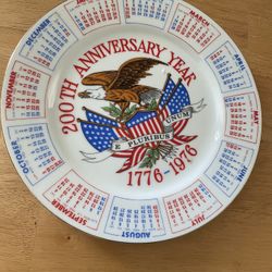 Decorative Calendar Plate Bicentennial 200th Anniversary 1(contact info removed)