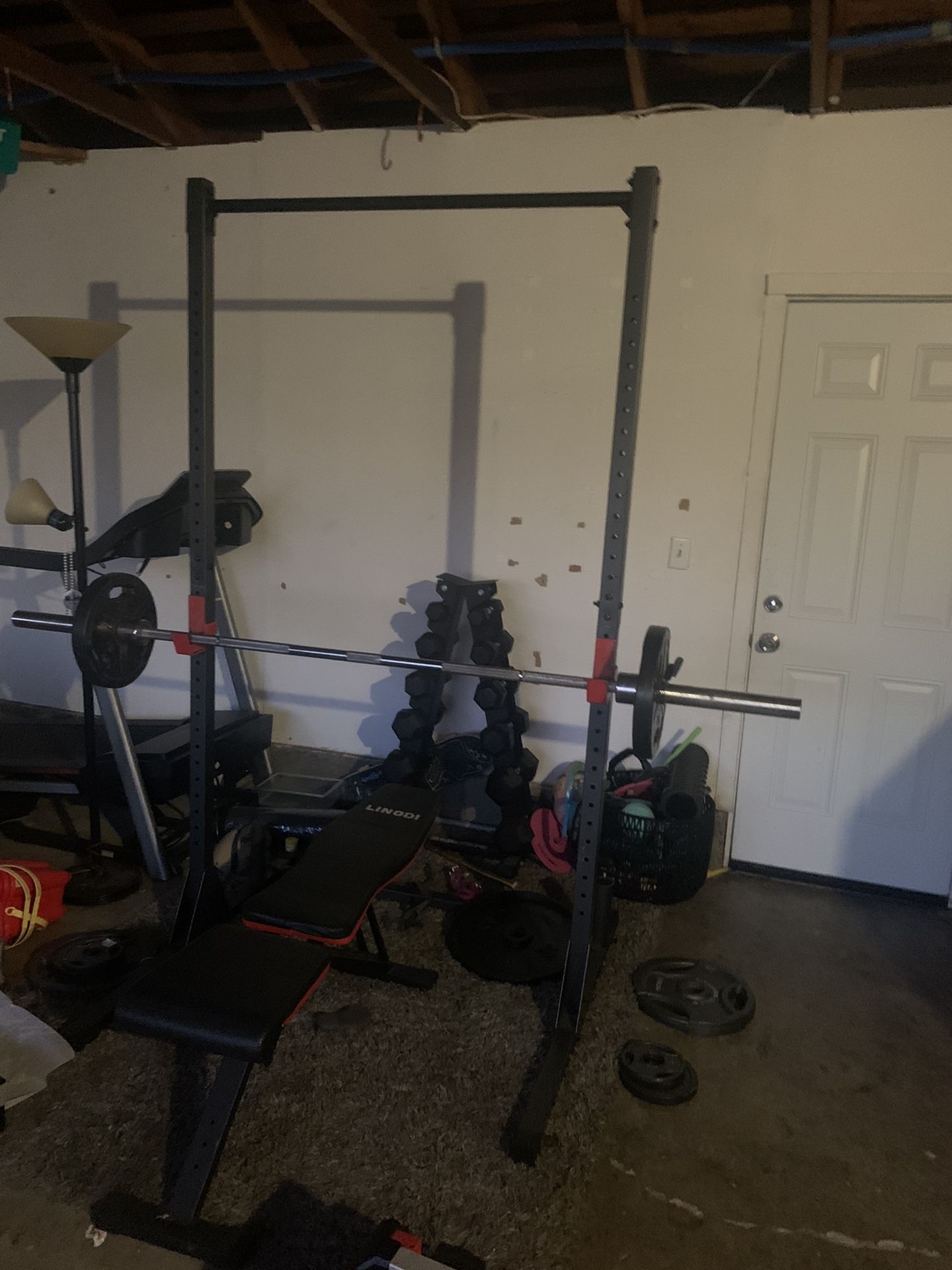 Bench Press / Squat Rack With Weights