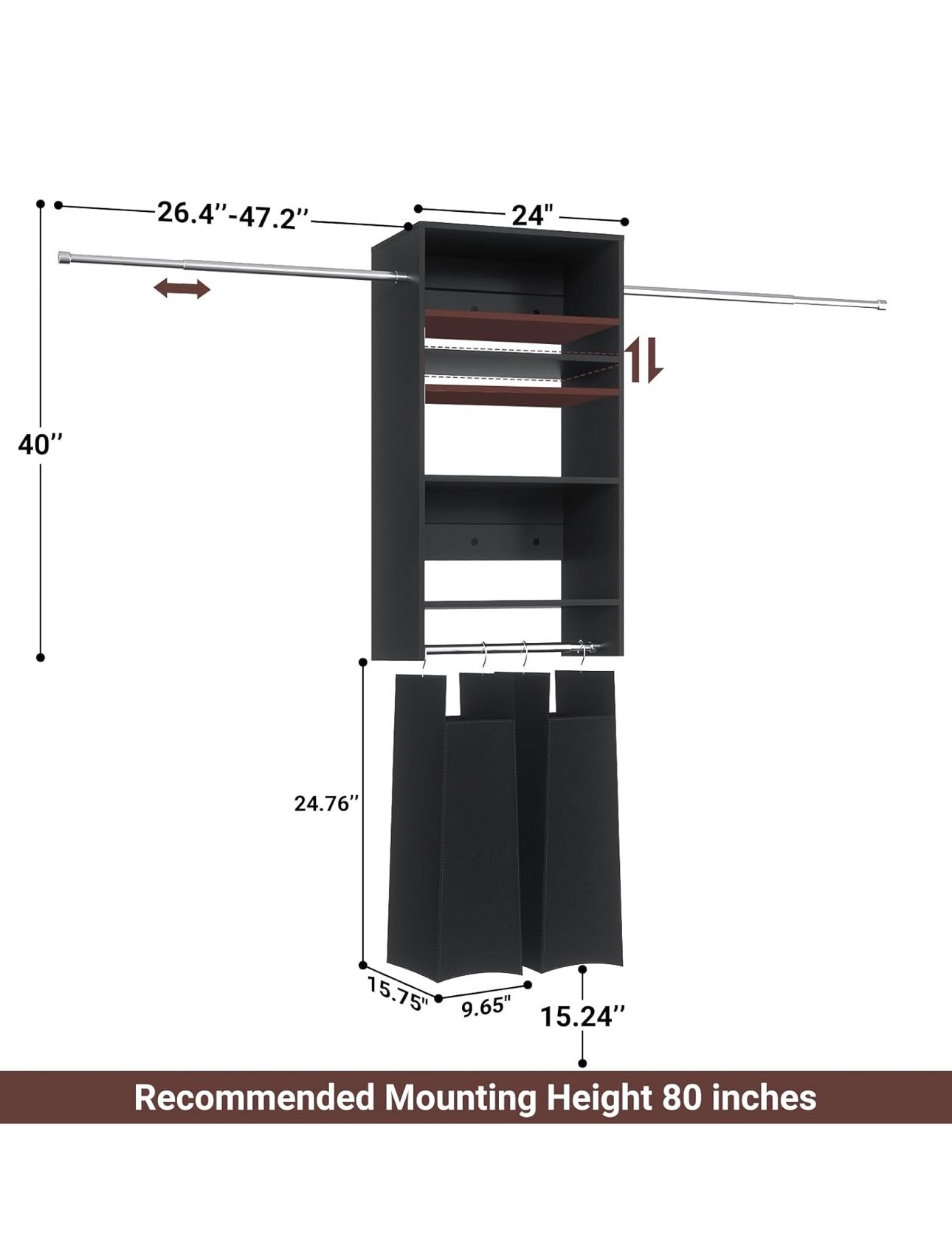 Hanging   Closet System New In Box $65