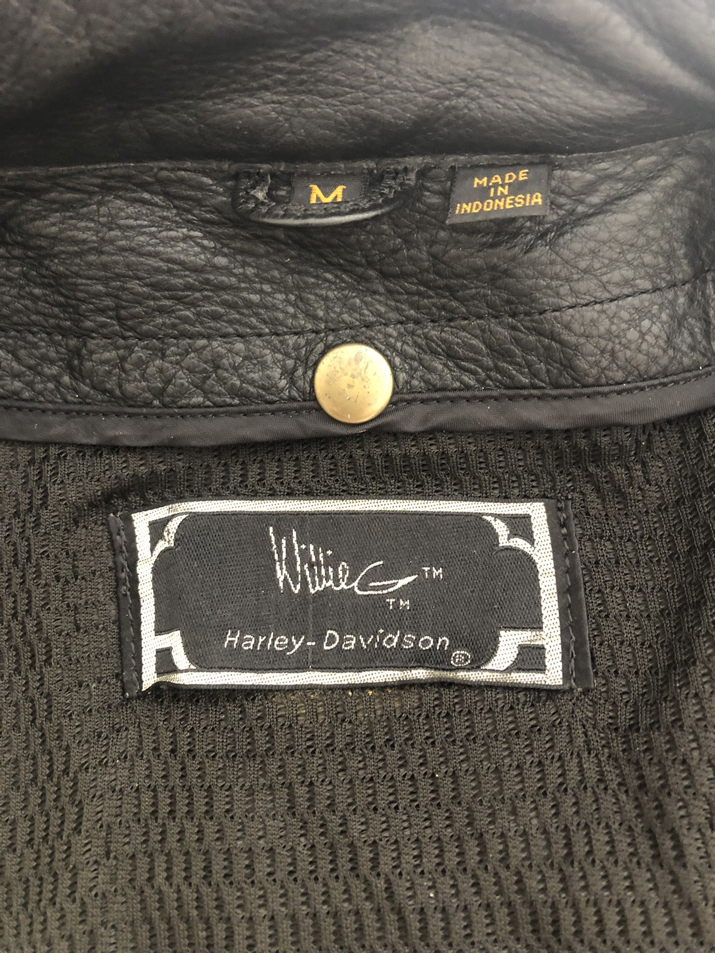 Harley Davidson Willie G Vintage Black Leather Jacket