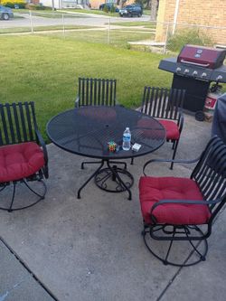 Grill and outdoor patio set