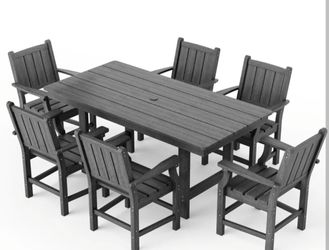 7pc HDPE Dining Table 