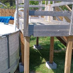 Pool Surrounding With Steps Going Into It All Treated Wood Free (contact info removed) Call Or Text 