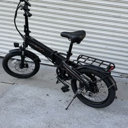 Jasion Foldable Electric Bike for Adults, Peak 1200w EBike 20" Fat Tire Electric Bicycle with Built-in 48V Battery, Up to 50 Miles