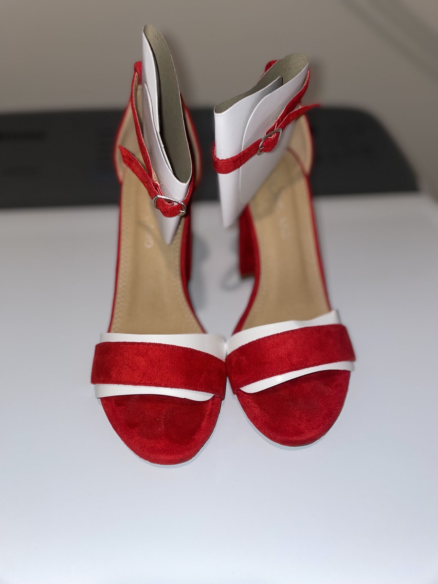 Red High Heeled Sandals