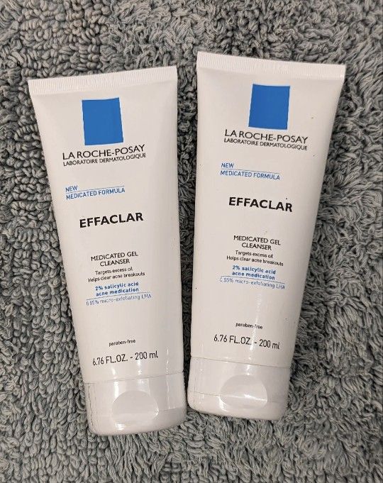 LA ROCHE-POSAY EFFACLAR Face Facial GEL CLEANSER 6.76 OZ EXP: 08/24 - LOT OF 2