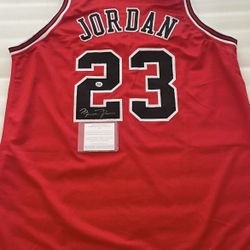 Michael Jordan Chicago Bulls Autographed Signed Custom Jersey with COA Size XL 