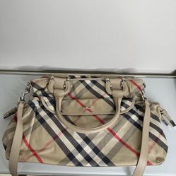 Burberry Nova Check Diaper Bag With Changing Pad