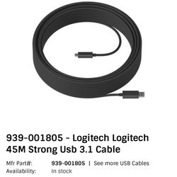 Logitech 45m strong usb 3.1 cable
