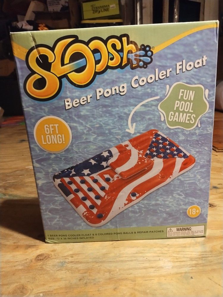 Sloosh Beer Pong Floating Cooler 6 Ft with 8 color Balls/NEW selling for only $25