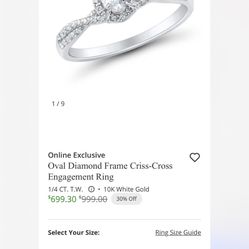 Zales 14k White Gold Natural Diamond  Ring