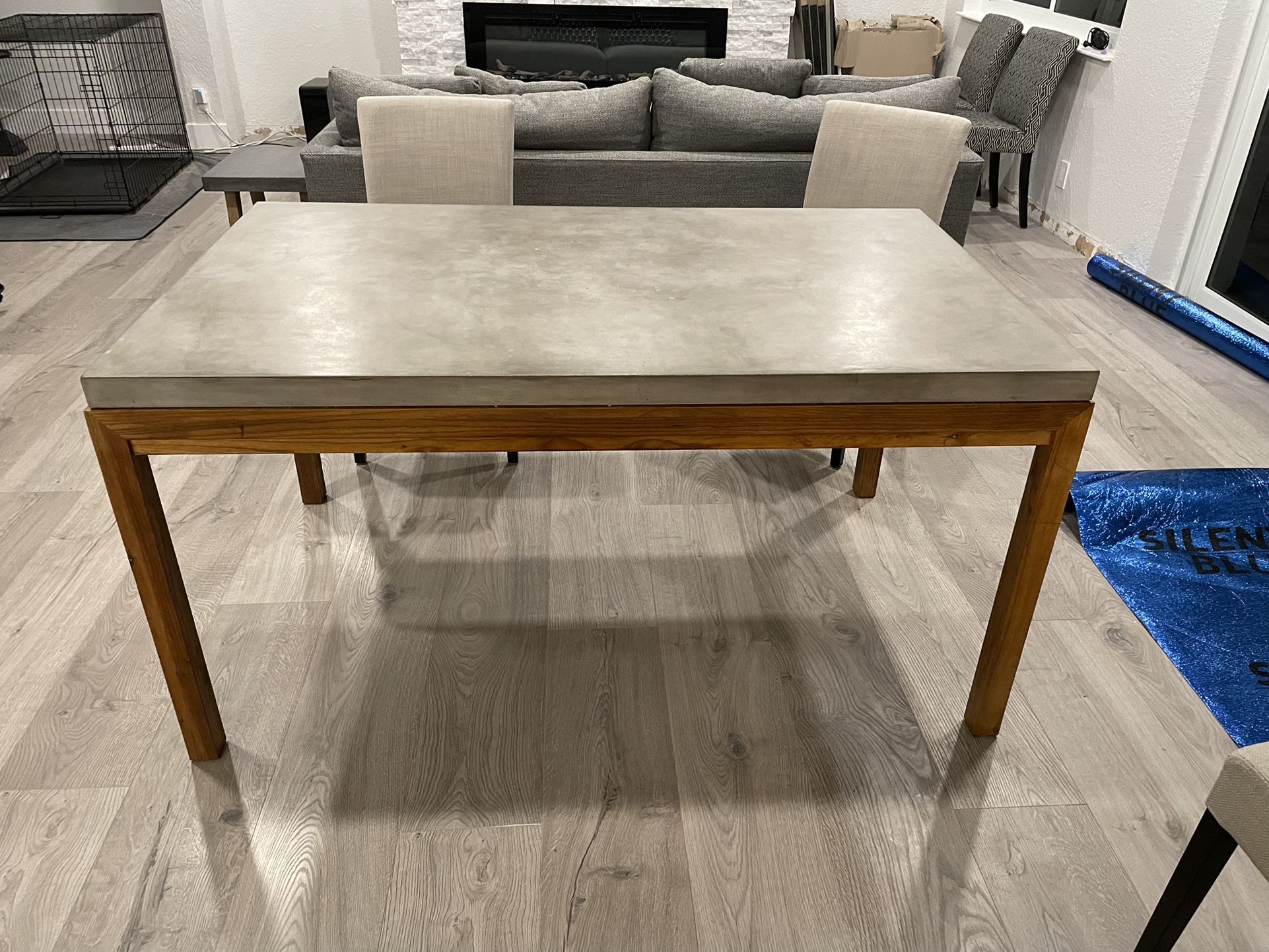 Crate And Barrel Parsons Concrete Top Table 