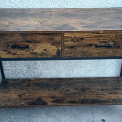 Tribesigns Rustic Sofa Console Table with 2 Drawers, 47 inch Industrial Entry Table TV Stand with Storage Shelves for Living Room, Entryway, Hallways