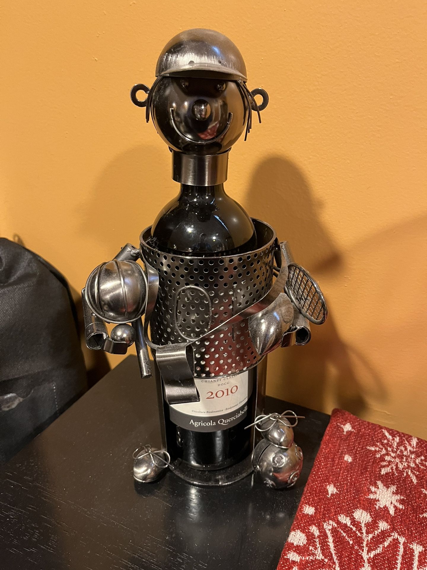 2 Wine Bottle Holders Sports Figures