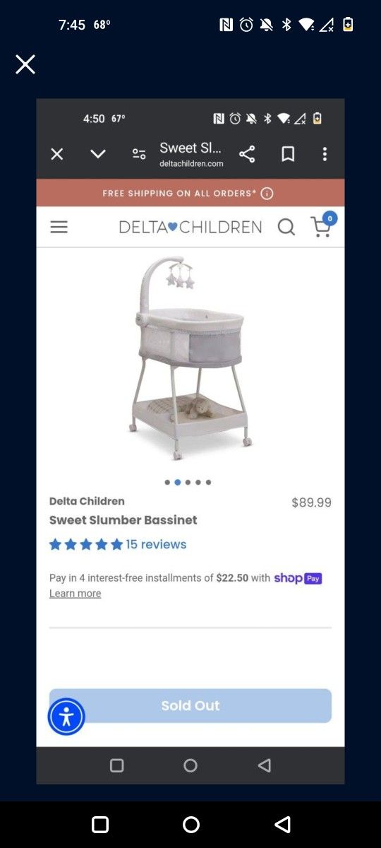 Brand New Bassinet And Swing Plus 3 Packs Of Free Size 4 Diapers 55.00