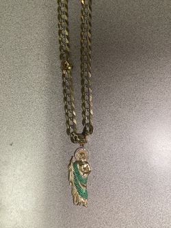 14k St Jude’s Pendant + Cuban Chain