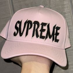 Supreme Pink Sharp Spellout Hat