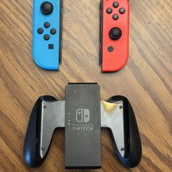 Nintendo Switch Joy-Con Set + Grip — Great Condition!