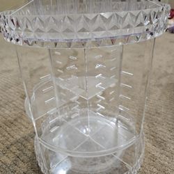 Adjustable Cosmetic Storage Caddy/Carousel, WEILY Makeup Mirror w/21 LED Light 1-3X Mags