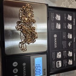 14k Solid Gold Figaro Necklace Italy Made 