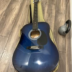 Johnson IG-610- BL 3/4 size acoustic guitar Pro Setup and case