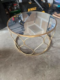 Golden Mirror Accent Table