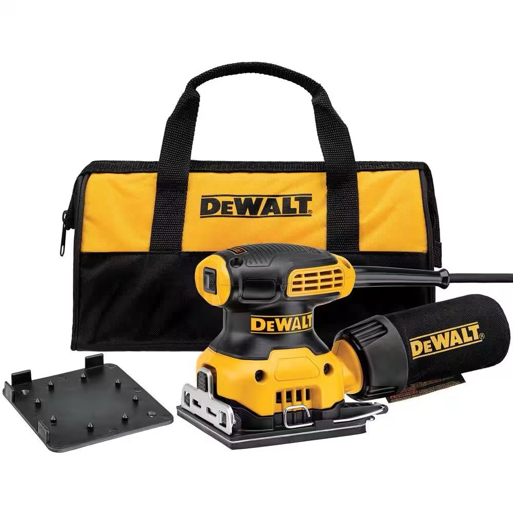 🎁 DEWALT DWE6411K 2.3 Amp 1/4 Sheet Palm Grip Sander with Contractor Bag
