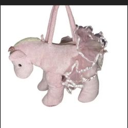 PINK PONY WITH TUTU LARGE PLUSH WITH ZIPPERED POCKET!  22 INCHES LONG WITH STRAP TO CARRY ! ADORABLE