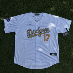 Los angeles Dodgers ohtani 17 White Gold Jersey
