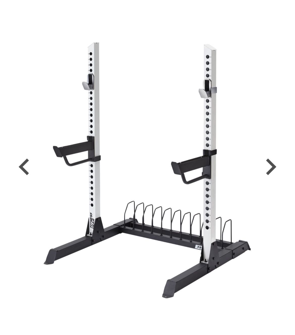 Fitness Gear Pro At Home Squat Rack/Olympic Weight Set With Barbell and Bench