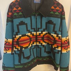 PENDELTON -  VINTAGE Navajo Wool Aztec Bomber Jacket (L)