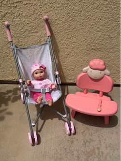 Doll stroller and chair