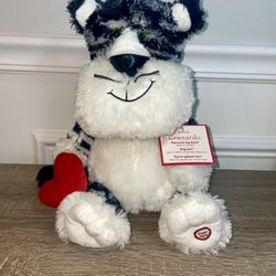  Hallmark Talking Leonardo Plush Stuffed Black & White Cat Tiger , WORKS.(#14)