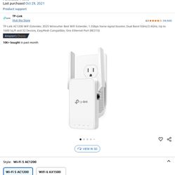 Mesh Wi-Fi Extender $10